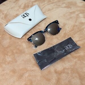 AQS Blue Silver Mirror Sunglasses